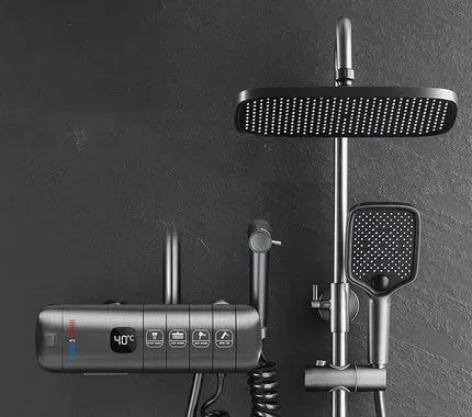 Gun Grey Piano Key Shower Head Hydraulic - Bellarte Enchanté Gun Grey Piano Key Shower Head Hydraulic